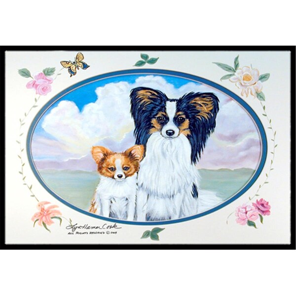 Carolines Treasures 24 x 36 in. Papillon Indoor Or Outdoor Doormat 7243JMAT - main